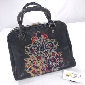 Vintage Patricia Nash Embroidered Purse Black
